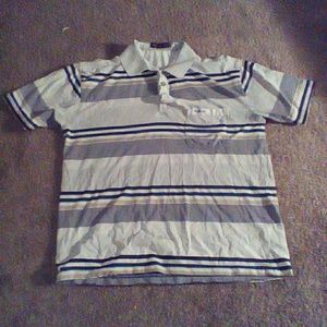 White grey and black polo